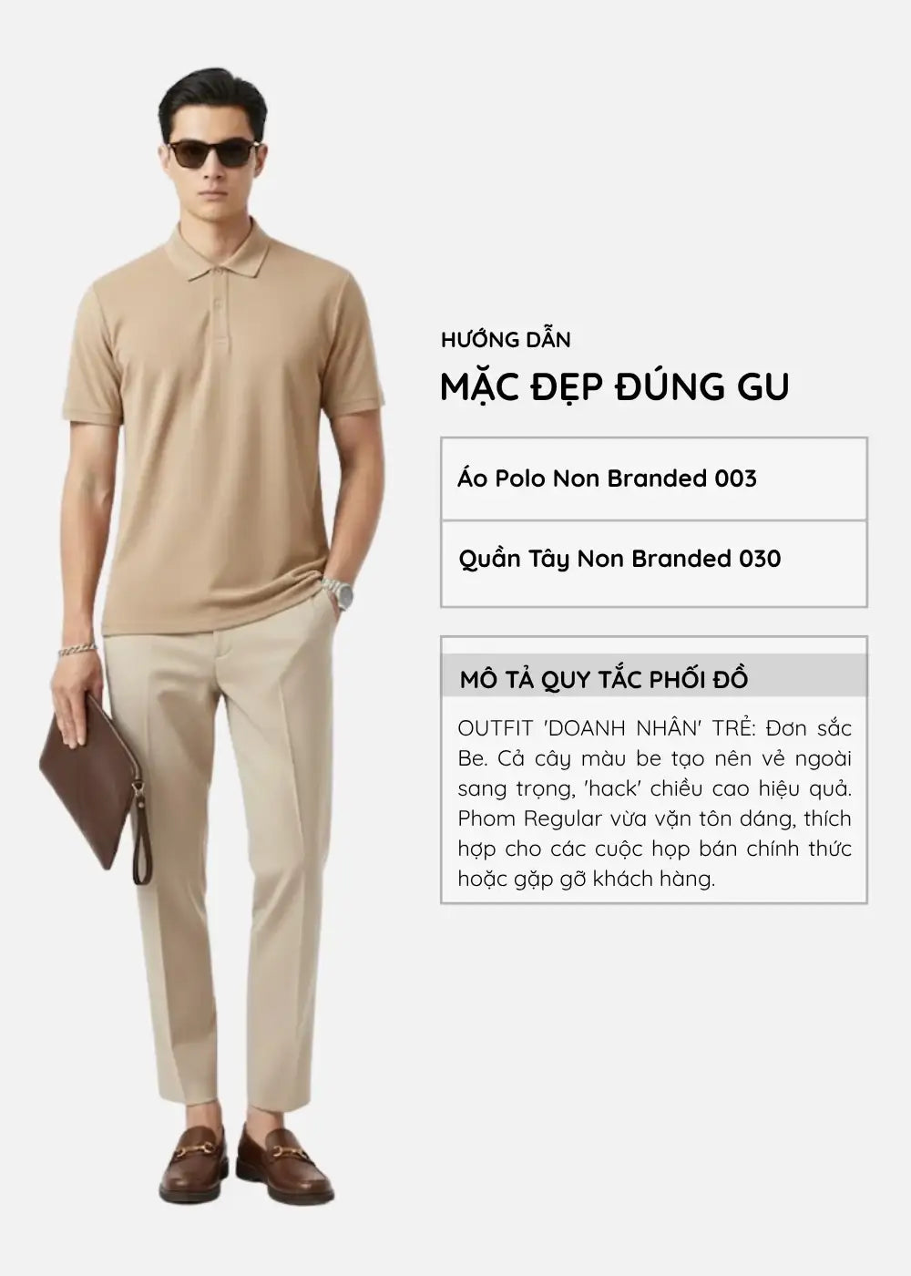 Áo Thun Polo ColorLock™ Vải Cá Sấu Đứng Dáng Giặt Không Phai Màu Non Branded 003 Màu Be Phom Ôm Vừa F2 - Ảnh 10