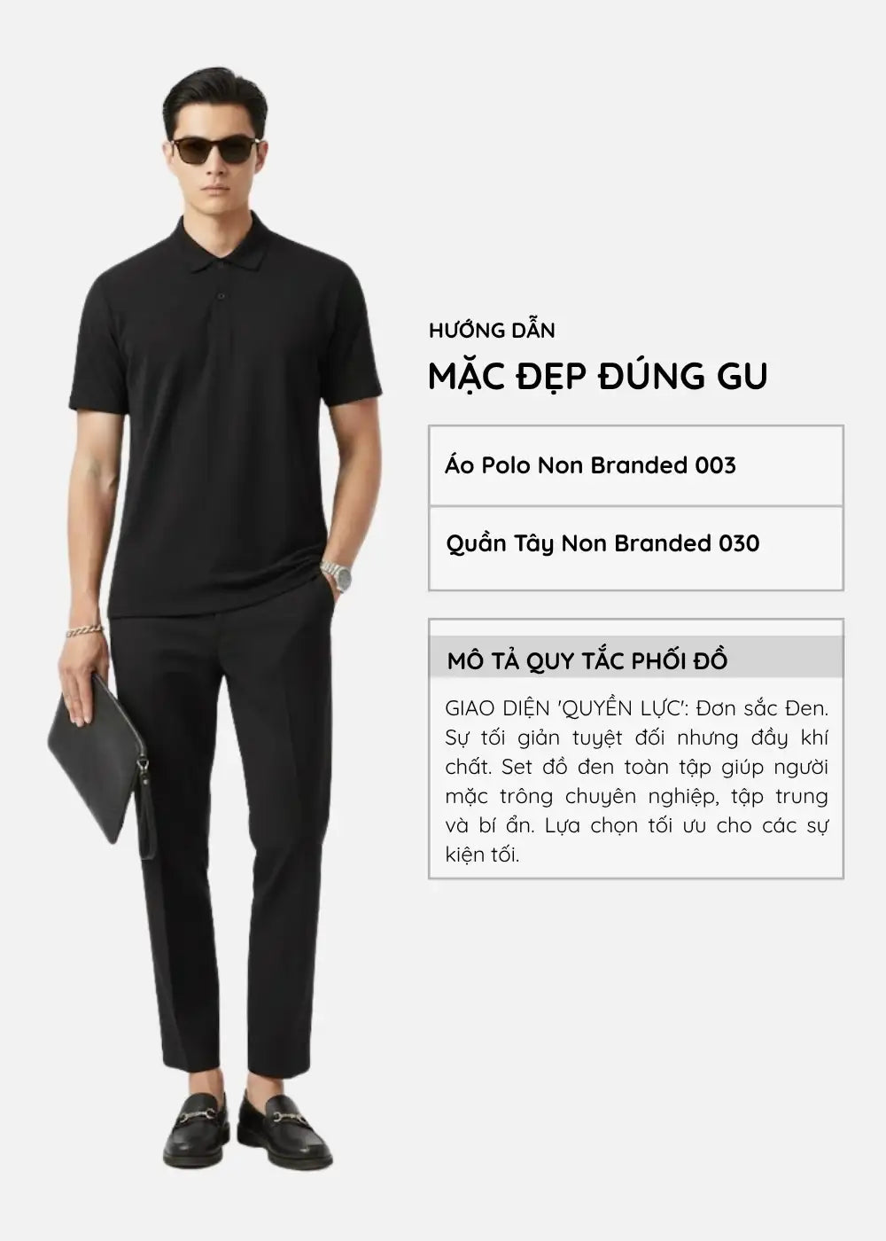 Áo Thun Polo ColorLock™ Vải Cá Sấu Đứng Dáng Giặt Không Phai Màu Non Branded 003 Màu Đen Phom Ôm Vừa F2 - Ảnh 10