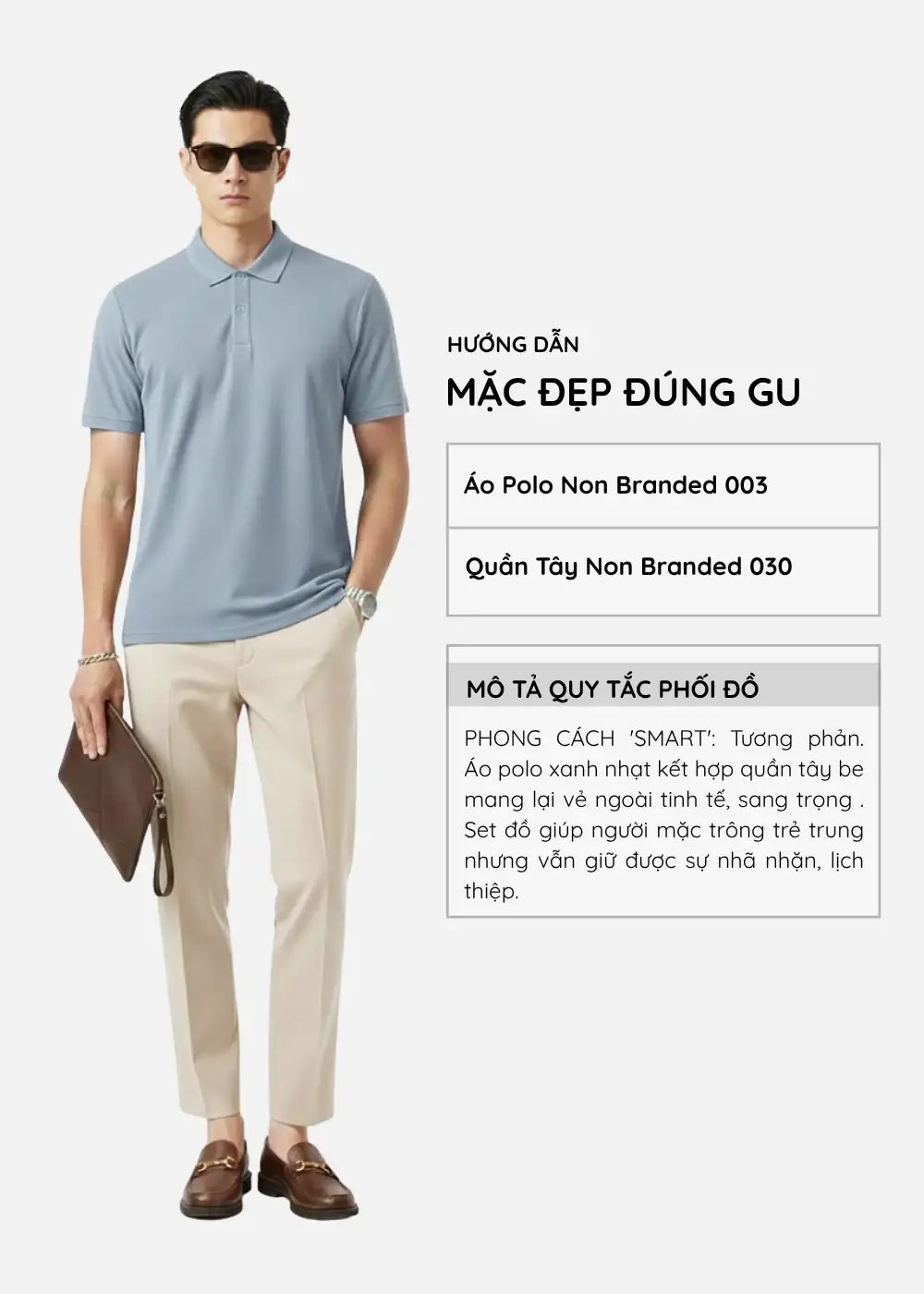 Áo Thun Polo ColorLock™ Vải Cá Sấu Đứng Dáng Giặt Không Phai Màu Non Branded 003 Màu Xanh Dương Nhạt Phom Ôm Vừa F2 - Ảnh 11