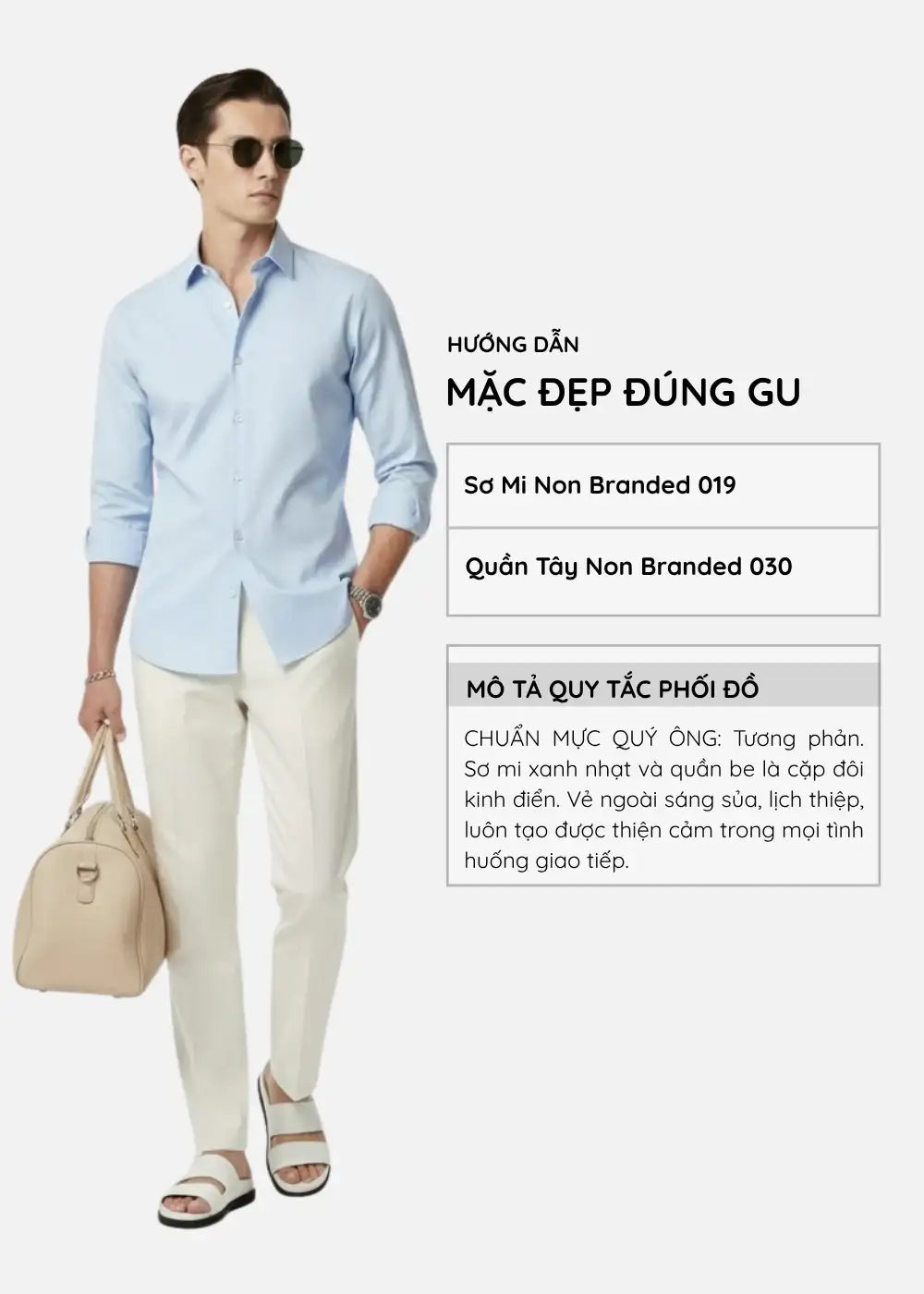Áo Sơ Mi Tay Dài AirDry™ Siêu Nhẹ Non Branded 019 Màu Xanh Dương Nhạt Phom Ôm Vừa F2 - Ảnh 10