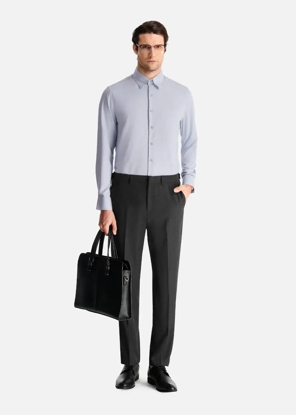 Áo Sơ Mi Tay Dài StayFresh™ Vải Sợi Ngải Cứu Chạm Mát Ngăn Mùi Hiệu Quả The CEO 002 Màu Xám Nhạt Phom Ôm Vừa F2 - Ảnh 10