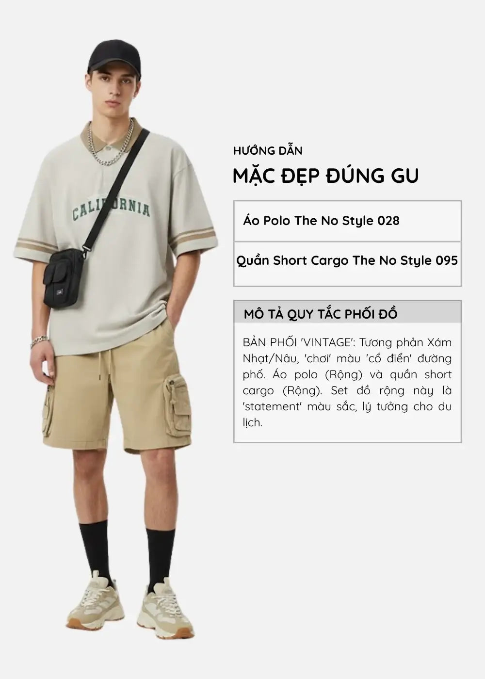 Áo Thun Polo FlexFit™ Cổ Phối Màu "CALIFORNIA" The No Style 028 Màu Xám Nhạt Phom Rộng Rãi F4 - Ảnh 9