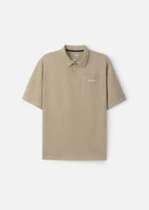 Áo Thun Polo Cotton Co Giãn Chỉ Nổi Tạo Kiểu The No Style 027 Màu Nâu Phom Rộng Rãi F4