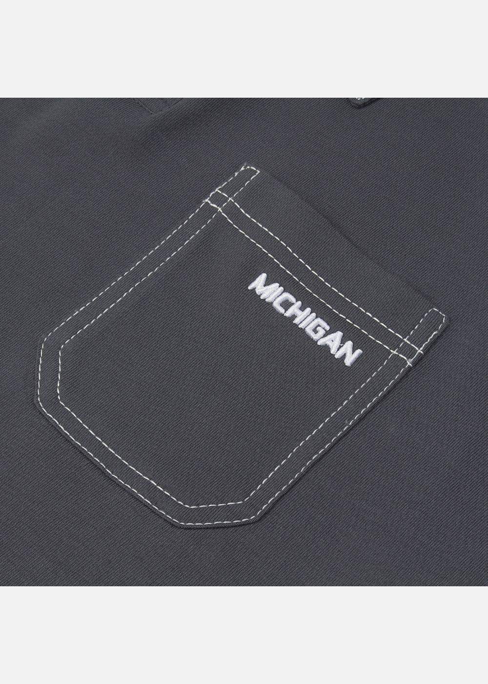 Áo Thun Polo Cotton Co Giãn Chỉ Nổi Tạo Kiểu The No Style 027 Màu Xám Đậm Phom Rộng Rãi F4 - Ảnh 8
