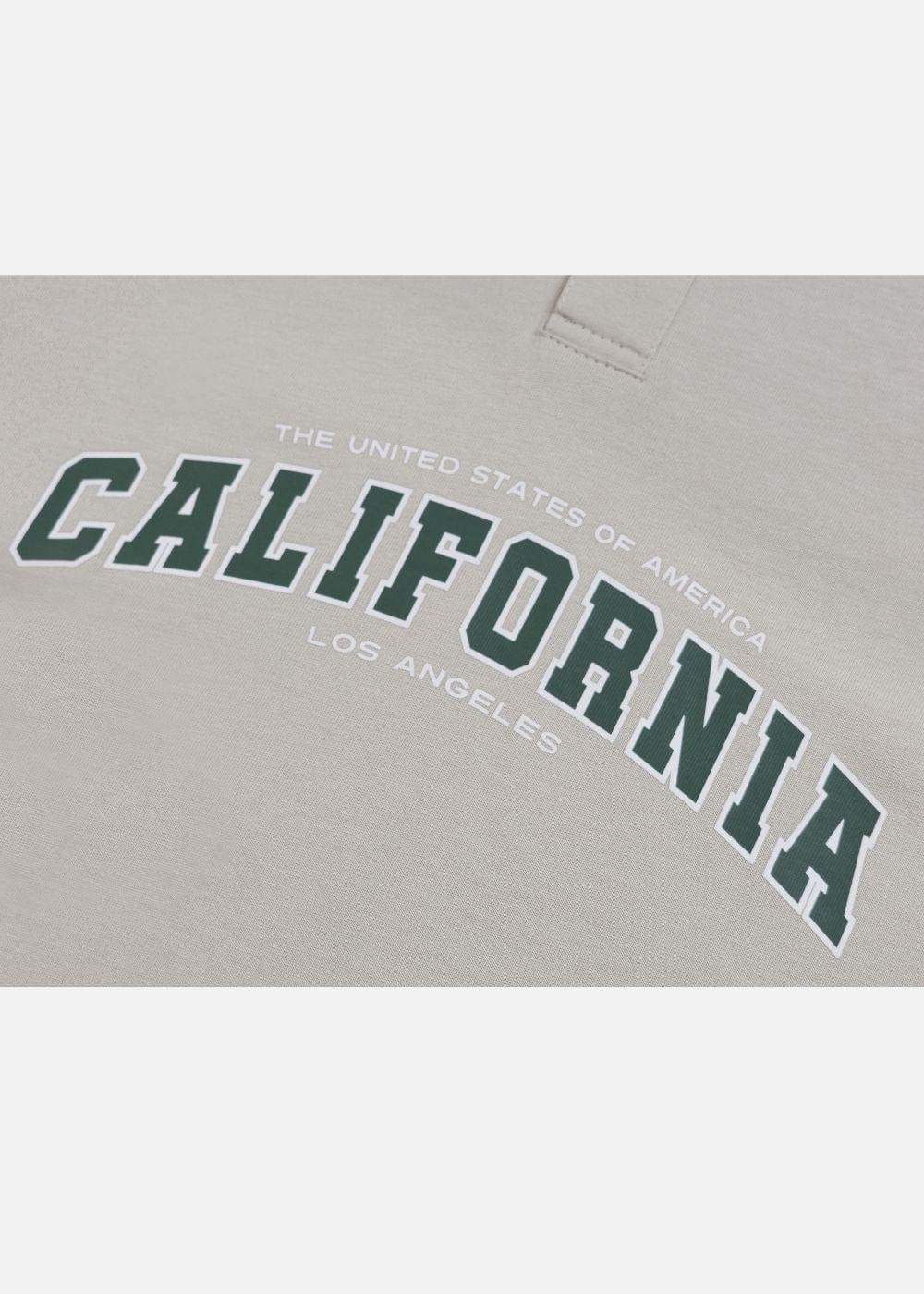Áo Thun Polo FlexFit™ Cổ Phối Màu "CALIFORNIA" The No Style 028 Màu Xám Nhạt Phom Rộng Rãi F4 - Ảnh 6