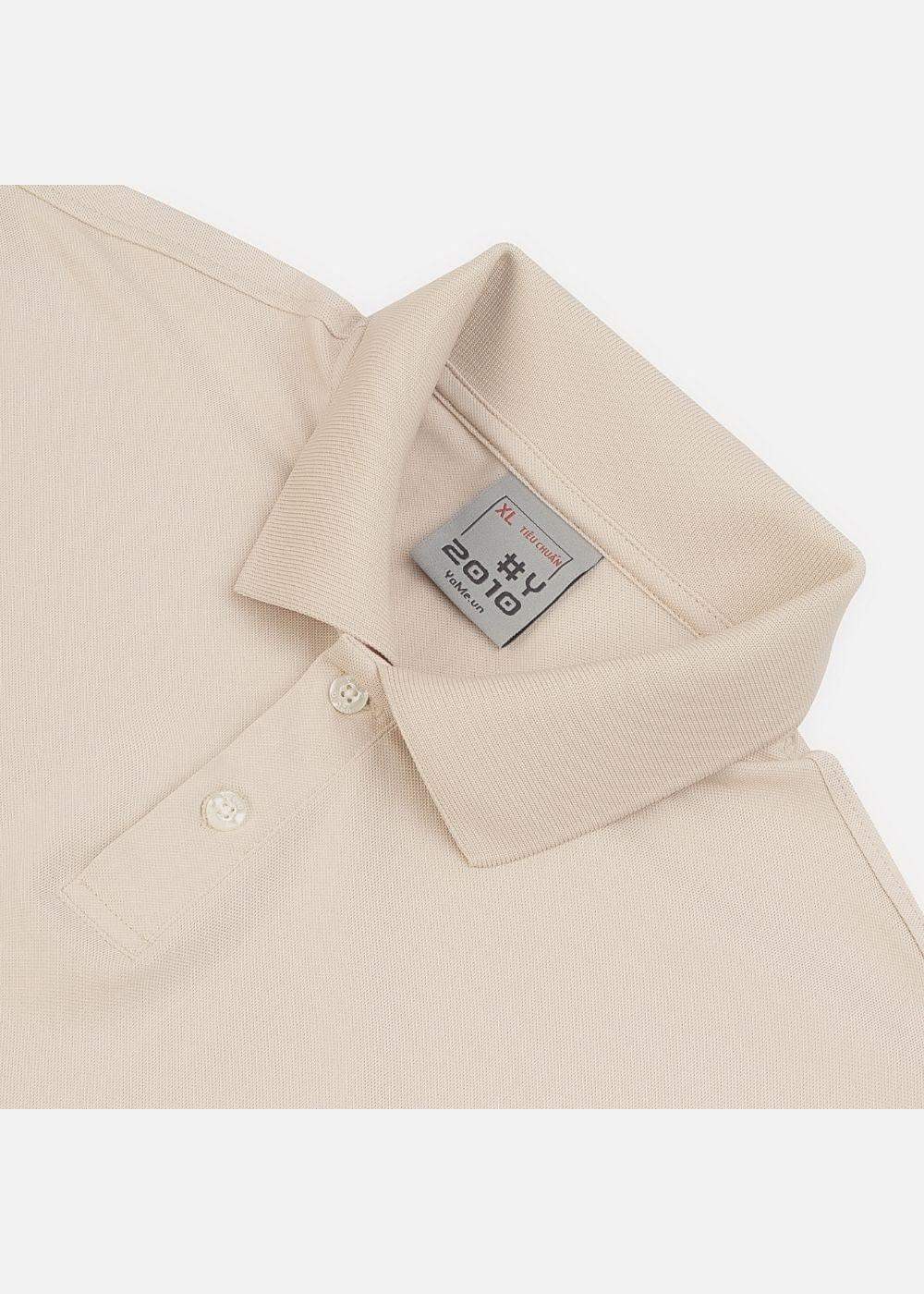 Áo Thun Polo ColorLock™ Vải Cá Sấu Đứng Dáng Giặt Không Phai Màu Non Branded 003 Màu Be Phom Ôm Vừa F2 - Ảnh 6