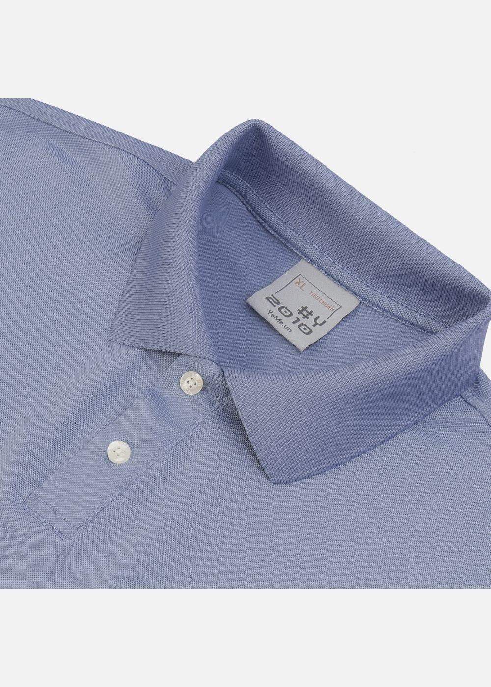 Áo Thun Polo ColorLock™ Vải Cá Sấu Đứng Dáng Giặt Không Phai Màu Non Branded 003 Màu Xanh Dương Nhạt Phom Ôm Vừa F2 - Ảnh 7