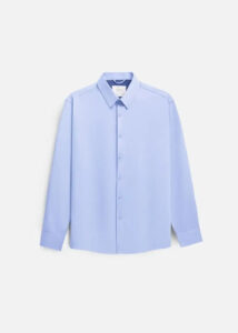 Áo Sơ Mi Tay Dài StayFresh™ Vải Sợi Ngải Cứu Chạm Mát Ngăn Mùi Hiệu Quả The CEO 002 Màu Xanh Dương Nhạt Phom Ôm Vừa F2