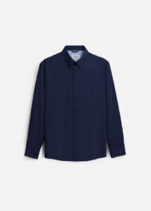 Áo Sơ Mi Tay Dài StayFresh™ Vải Sợi Ngải Cứu Chạm Mát Ngăn Mùi Hiệu Quả The CEO 002 Màu Xanh Dương Đậm Phom Ôm Vừa F2