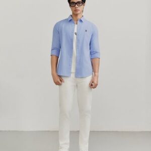 Alternative view of Áo Sơ Mi Oxford Nam Tay Dài Blank Color Embroider Form Slim